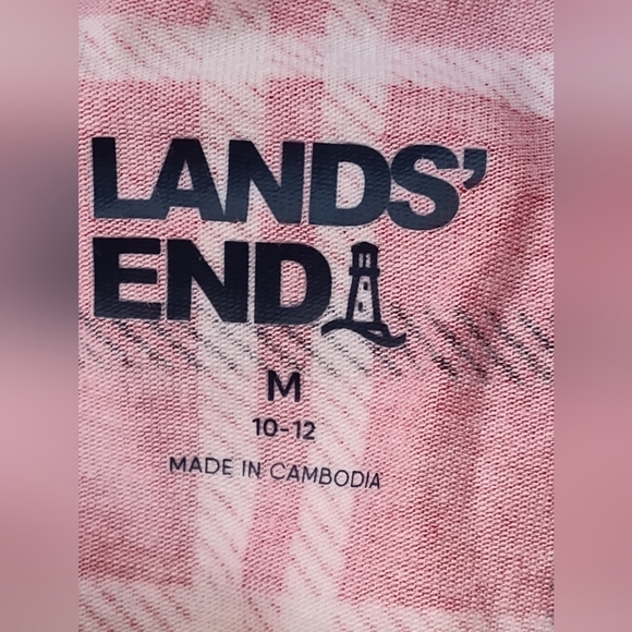 Lands' End Red Navy Green Plaid Long Sleeve Turtleneck Top | Size Medium - Picture 3 of 5